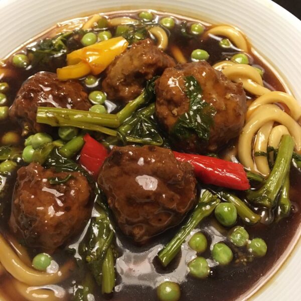 Sweet and Sour Meatballs in Ramen - Haemi YH